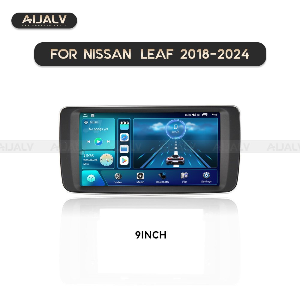 New style Car DVD Player frame for NISSAN LEAF 2018-2024 Matt Black 9 inch Android car fascia frame radio panel Screen bracket
