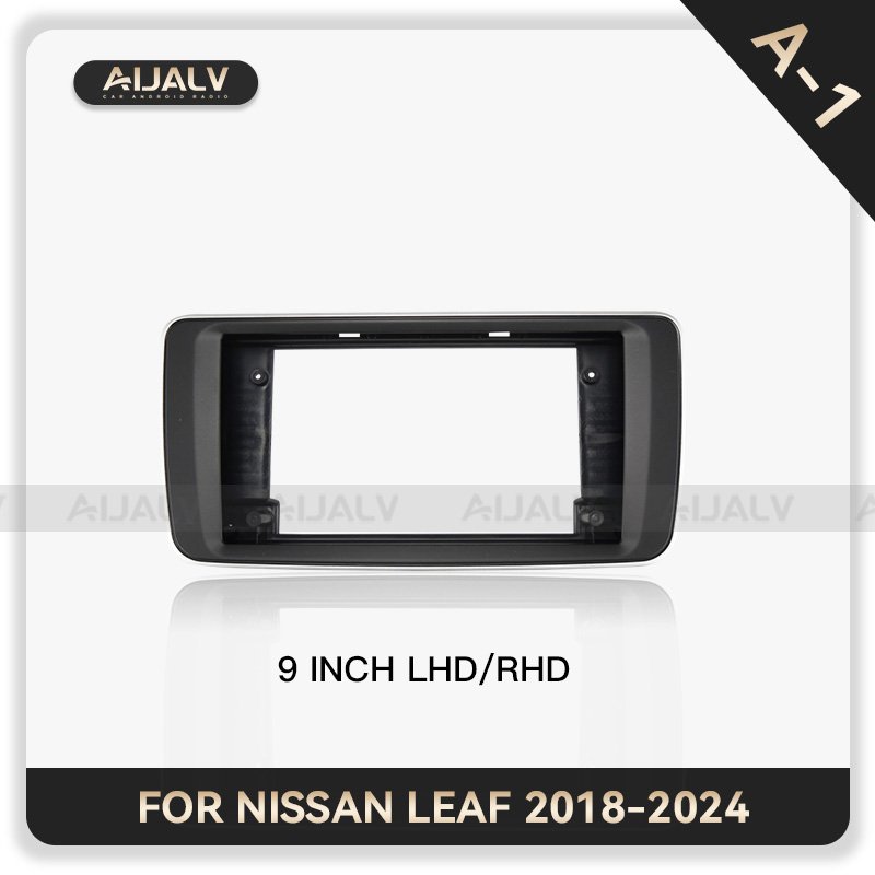New style Car DVD Player frame for NISSAN LEAF 2018-2024 Matt Black 9 inch Android car fascia frame radio panel Screen bracket