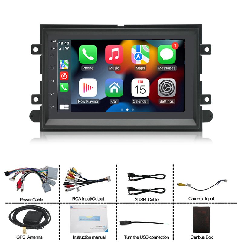Double 2 Din 7 inch estereo android 13 car radio player FD7132 with carplay for F150 2007 2008 2009 2010 2012 2013 2014 Wifi+GPS