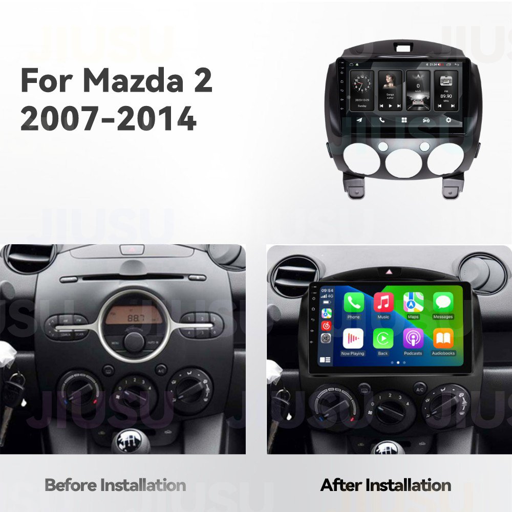 Android 12 Car Radio GPS Navigation DVD Player Stereo Multimedia Audio System for Mazda 2 Demio 2007-2014 with Carplay DSP DAB