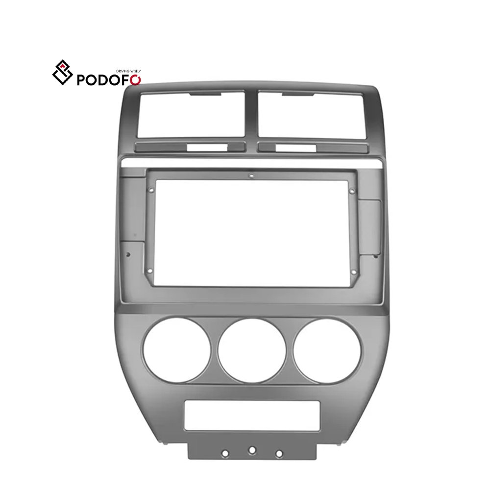 Podofo 10.1 Inch Car Radio Fascia Frame For Jeep Compass 2007-2010 Dash Mount Kit Trim Panel