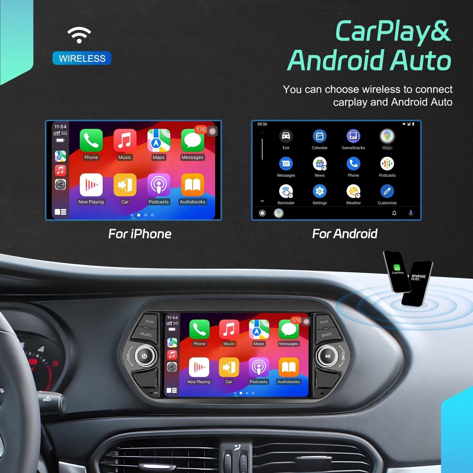 Car Dvd Player Wireless Carplay & Android Auto GPS Wifi FM DVR For FIAT TIPO EGEA 2015-2017 Android Car Radio