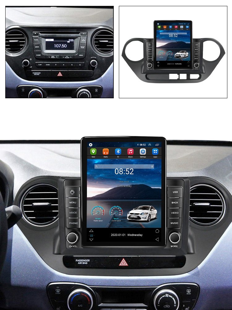 Tesla Android IPS+2.5D+DSP Car Video For HYUNDAI I10 2014 2015 2016 2017 4+64GB 4G LTE WIFI GPS BT Radio SWC Stereo
