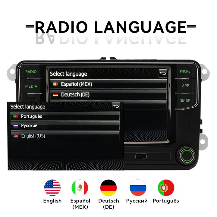 RCD360 PRO Green Light Car Radio MIB Android Auto Carplay Navigation Green Menu For VW Skoda