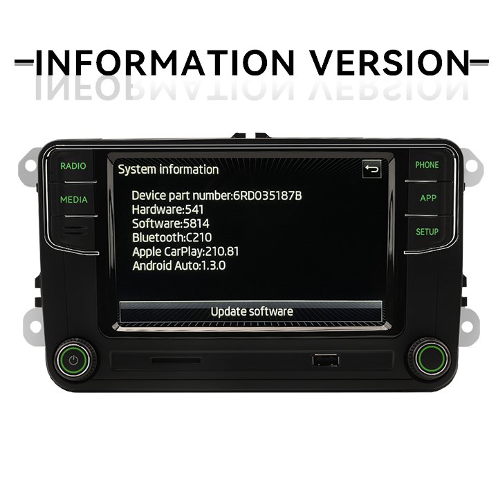RCD360 PRO Green Light Car Radio MIB Android Auto Carplay Navigation Green Menu For VW Skoda