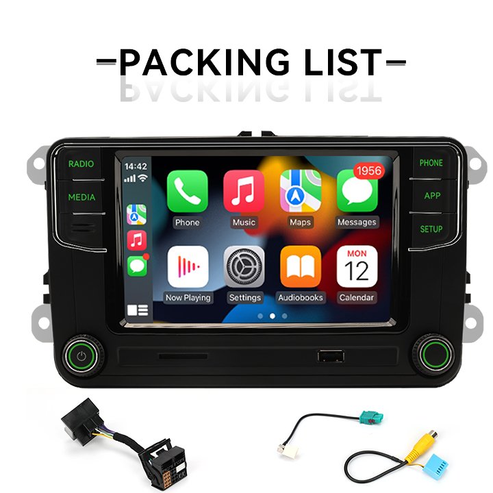 RCD360 PRO Green Light Car Radio MIB Android Auto Carplay Navigation Green Menu For VW Skoda
