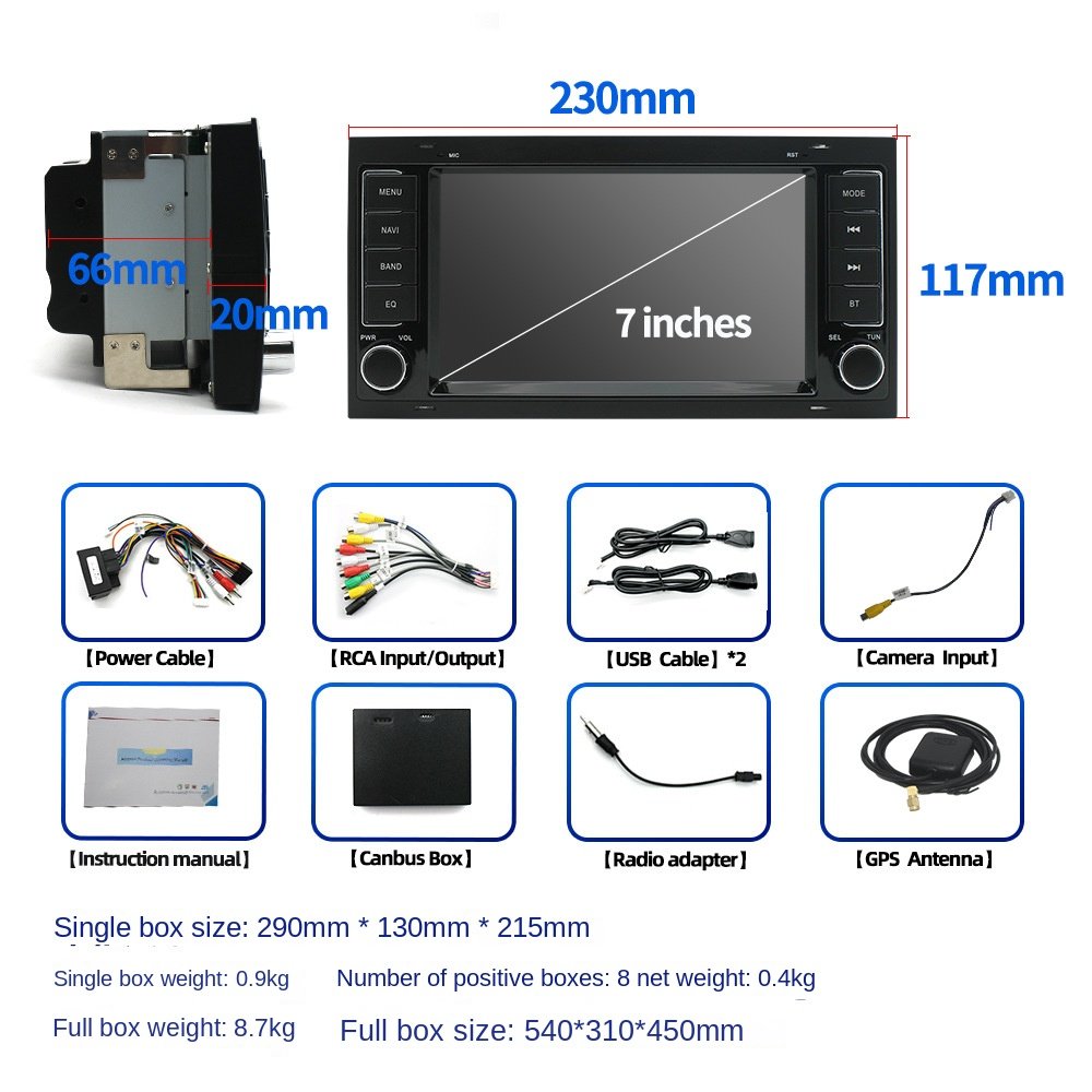 7-Inch Android 11 Navigation Radio Wireless CarPlay Large Dashboard All-In-One Machine