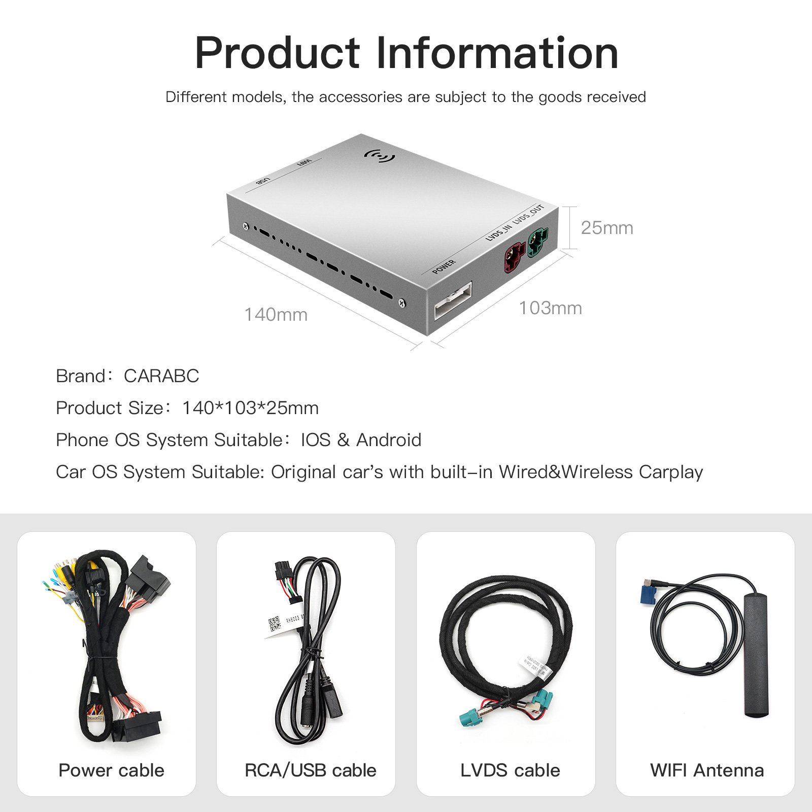 carabc Wireless Apple CarPlay android auto smart module for BMW nbt System f30 f31 3 Series 2013-2018 multimedia radio