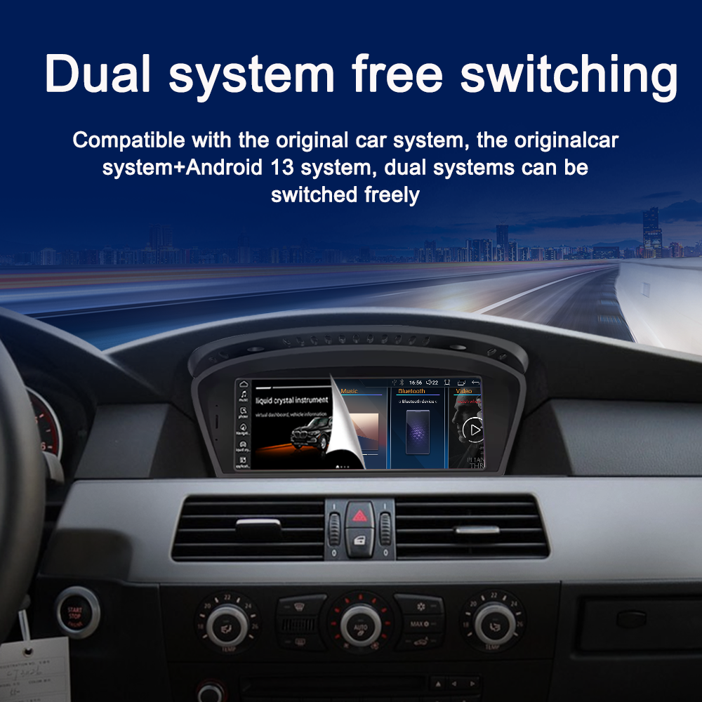 LELV Android 14 Car Multimedia Player For BMW E60 E61 E92 HD IPS Touch Screen Radio GPS Stereo WIFI 4G SIM 8core