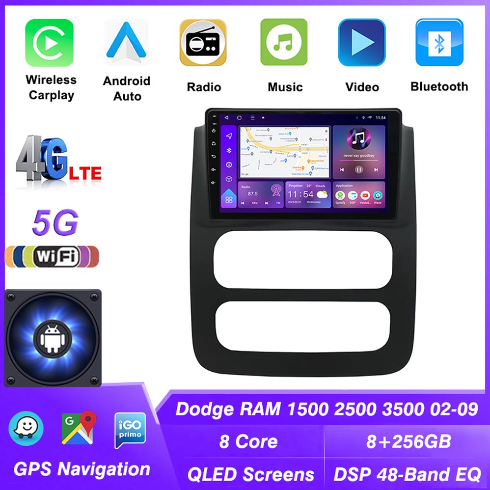 touch screen 2 din car radio for car Android Car Radio GPS For Dodge RAM 1500 2500 3500 2002-2009 Stereo Carplay GPS navigation