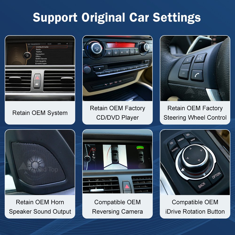 Road Top Stereo Car Radio Android Auto Multimedia Wireless Apple Carplay Screen For BMW X5 X6 E70 E71 2007-2013 CCC CIC