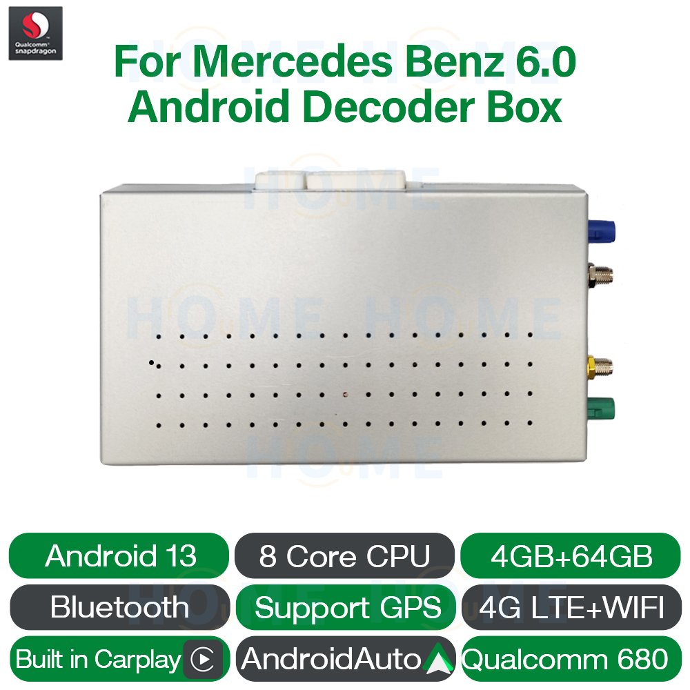 Android 13 Qualcomm 680 android Decoder Box Upgrade Wireless CarPlay androidauto For Mercedes Benz 2019-2023 NTG 6.0 GPS 4G WIFI