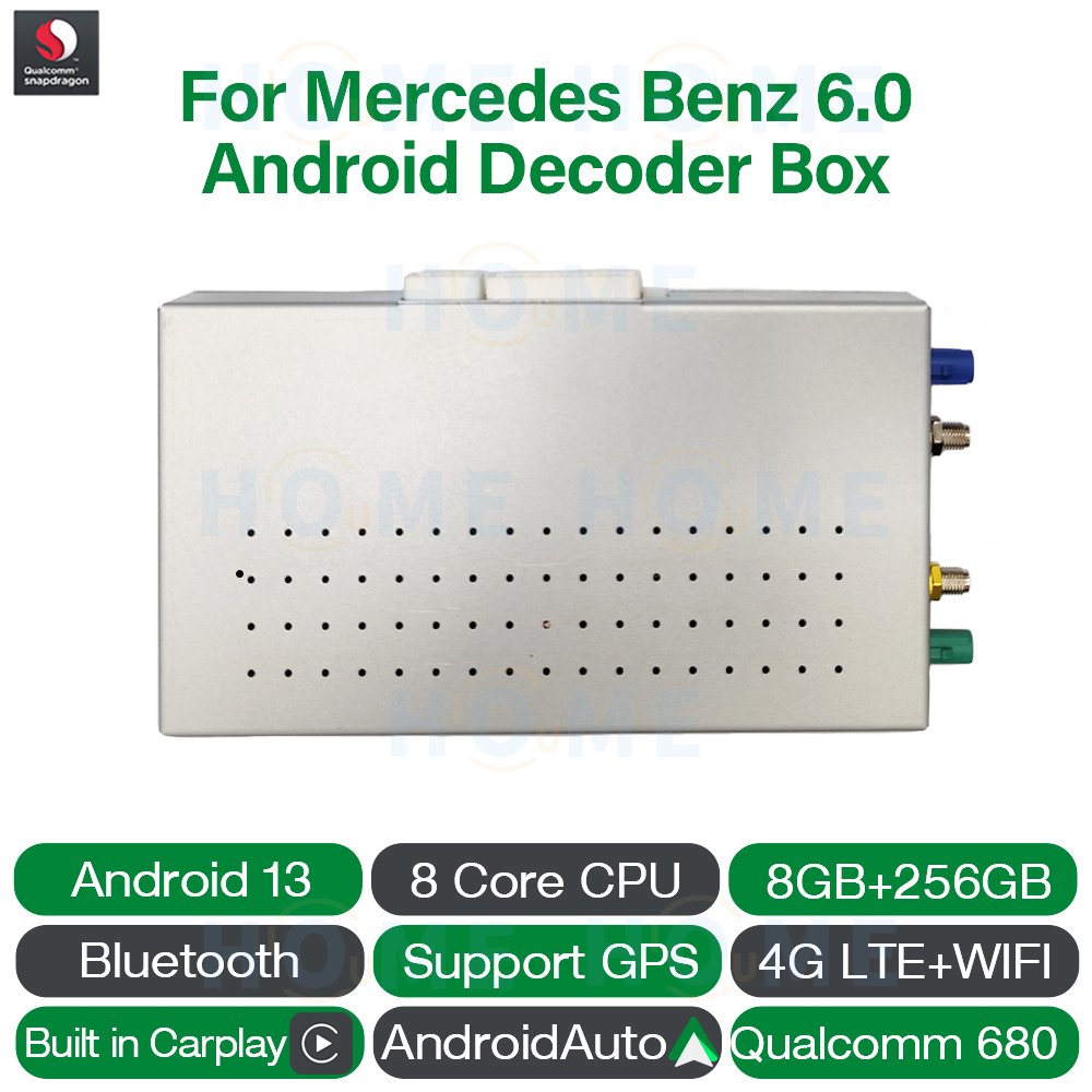 Android 13 Qualcomm 680 android Decoder Box Upgrade Wireless CarPlay androidauto For Mercedes Benz 2019-2023 NTG 6.0 GPS 4G WIFI