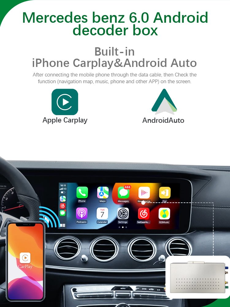 Android 13 Qualcomm 680 android Decoder Box Upgrade Wireless CarPlay androidauto For Mercedes Benz 2019-2023 NTG 6.0 GPS 4G WIFI