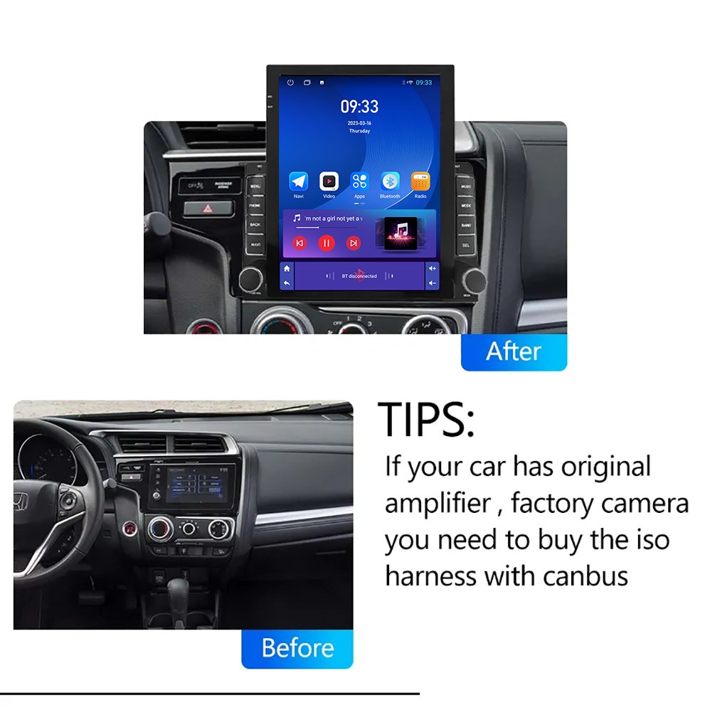 Head Unit 9.7 Inch 2 din android car radio For Honda Fit LHD 2014-2017 Car Player radio auto Wireless Carplay
