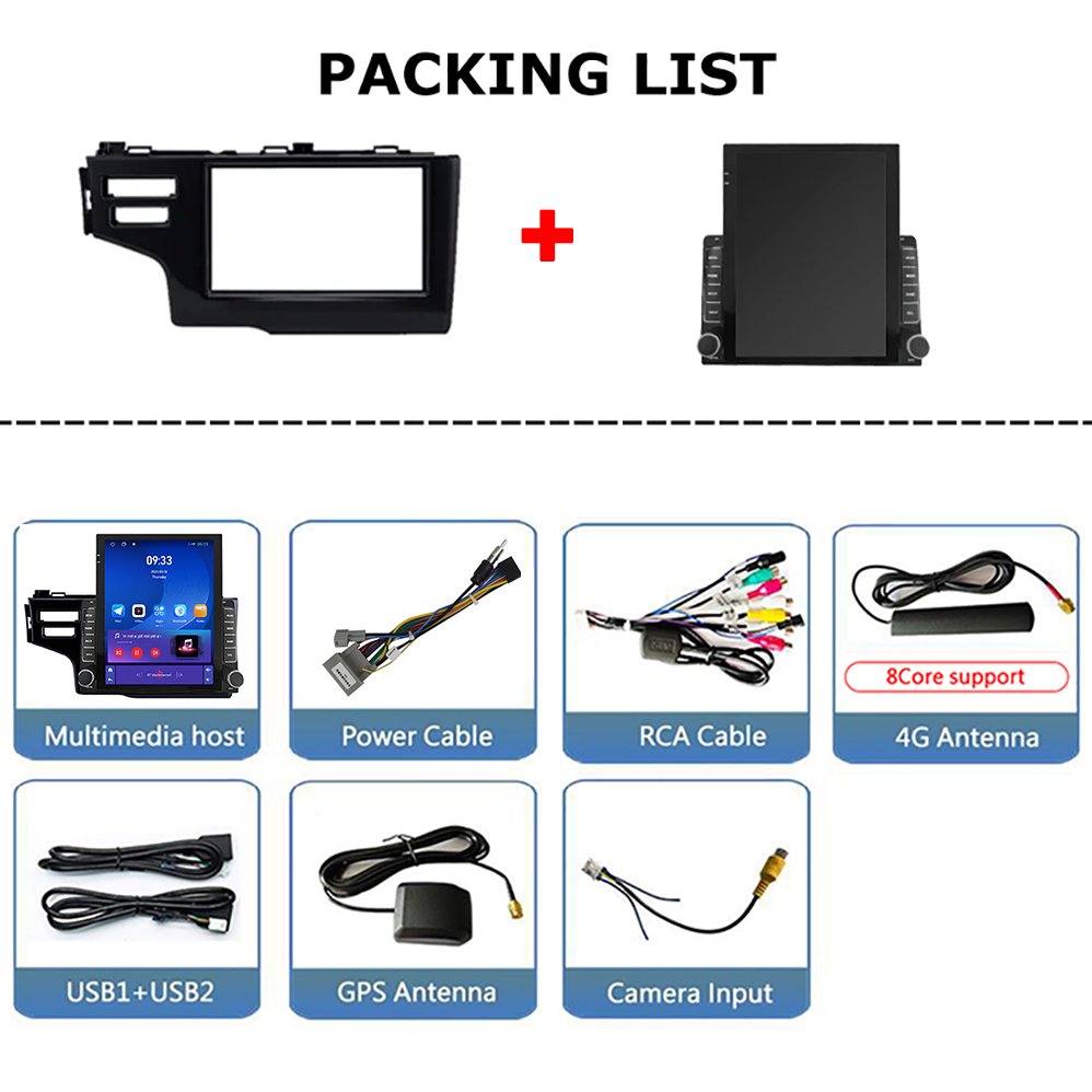 Head Unit 9.7 Inch 2 din android car radio For Honda Fit LHD 2014-2017 Car Player radio auto Wireless Carplay