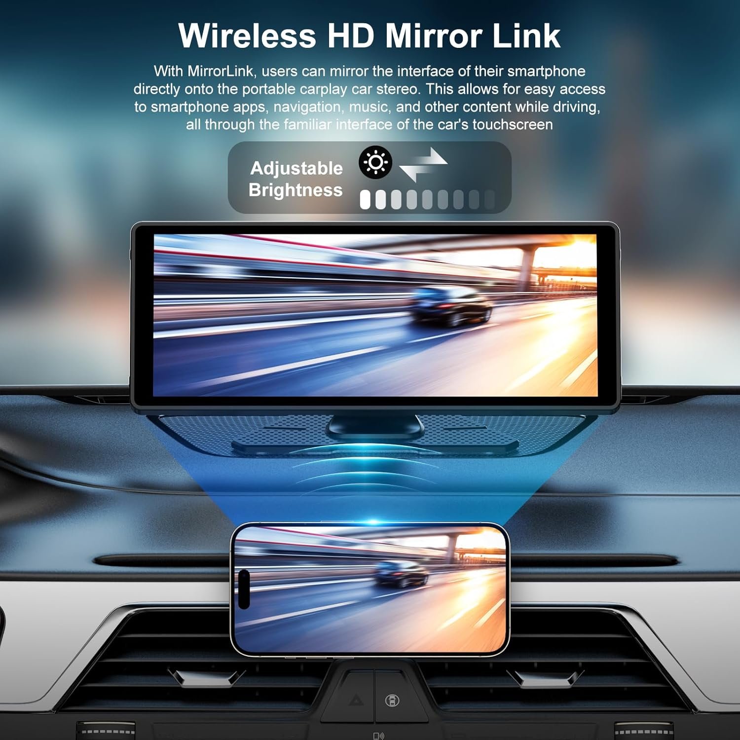 Upgrade Carplay Pro 10.26 Inch Portable Universal Touch Screen Wireless Carplay Car Android Auto Radio Audio Car Stereo Carplay