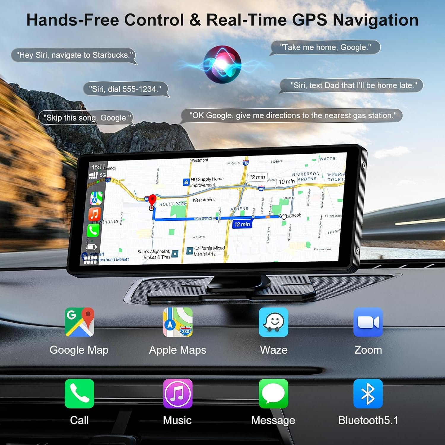 Upgrade Carplay Pro 10.26 Inch Portable Universal Touch Screen Wireless Carplay Car Android Auto Radio Audio Car Stereo Carplay