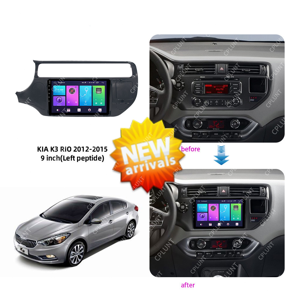 Car DVD Player Frame FOR KIA K3 RIO 2013-2015 LHD 9INCH Touch screen Android radio Farme stereo