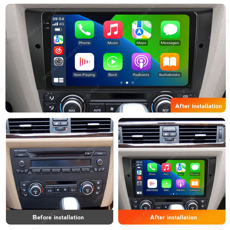 MEKEDE MS car-play auto android car radio gps navigation system 8+256G WiFi 4G LTE for BMW E90 2005-2013