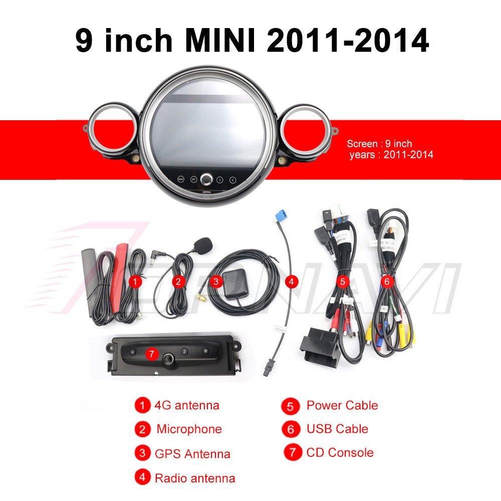 Android 9inch IPS touch Screen Car Video DVD Player for BMW Mini Cooper R56 2011 - 2016 with WiFi GPS Navigation