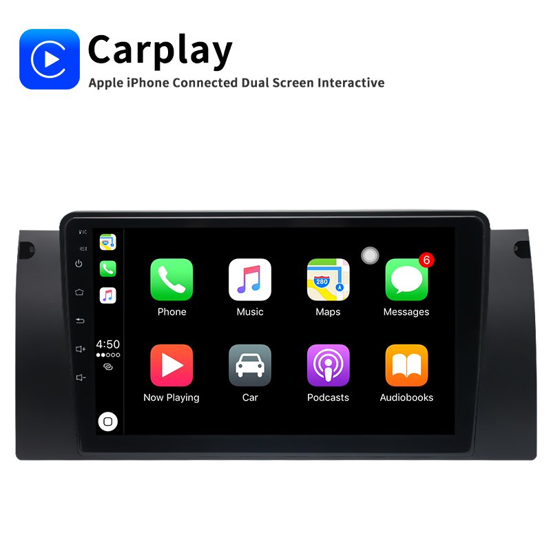 2 din Android Car Radio Stereo Multimedia Player GPS Navigation 9 inch BT FM Carplay USB Stereo for BMW E39 X5 E53