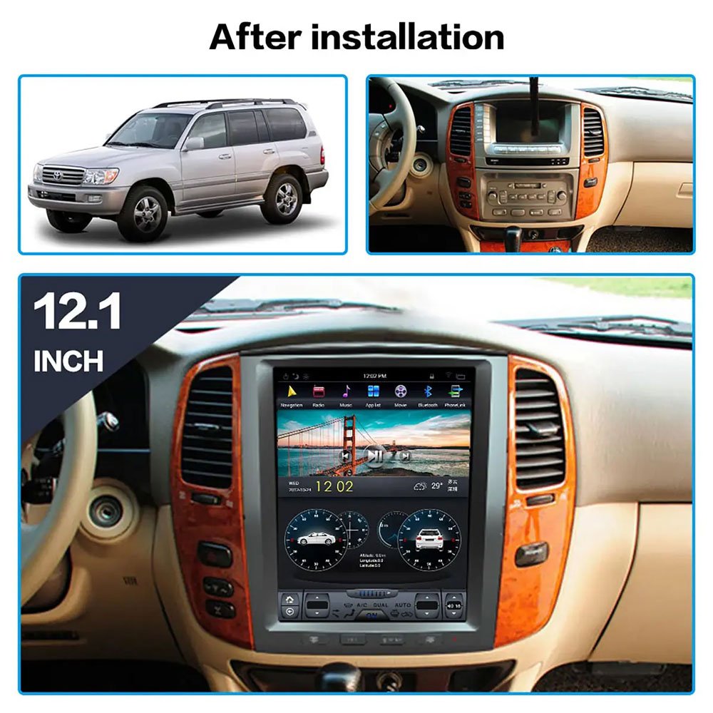 For Lexus LX470/LX-470 2002-2007 Tesla Style PX6 Android 9 64 Car Multimedia Player GPS Navigation Stereo HeadUnit Radio Carplay