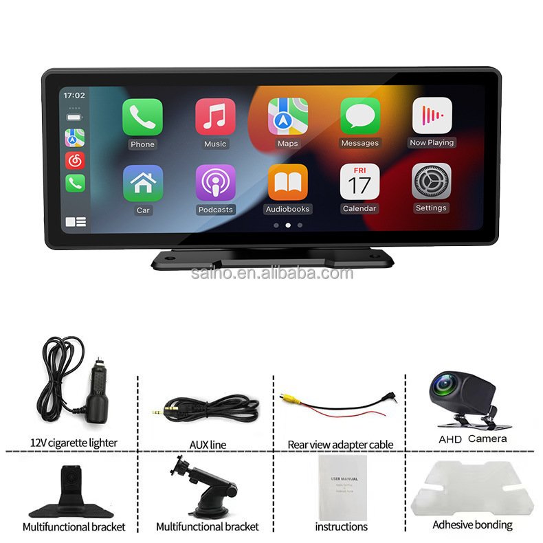 10.26" IPS HD Portable Monitor Wireless Android Carplay Touch Screen Car Display Universal Multimedia car Stereo