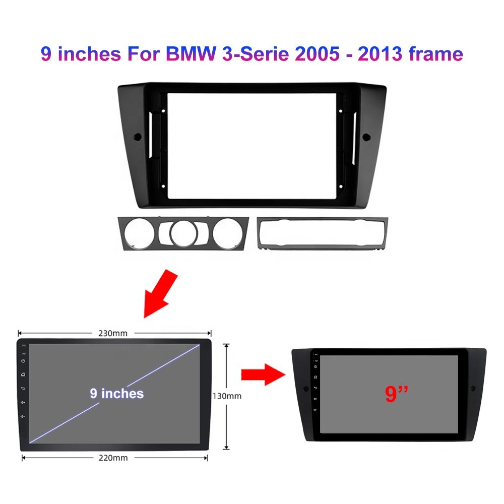 Jmance 9Inch Autoradio 2Din Car Radio Carplay For Bmw 3-Serie 2005 - 2013 Frame Multimedia Android Stereo Player