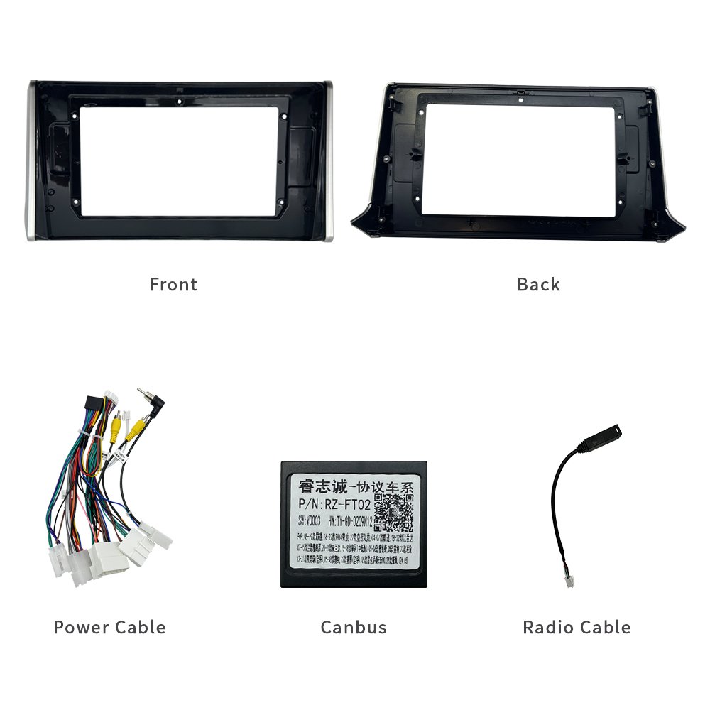 Car Radio Frame Car Audio DVD Android Dvd Radio Frame Dashboard Trim Panel TK-YB 10.1 Inch for Toyota RAV4 2019 Auto Parts Black