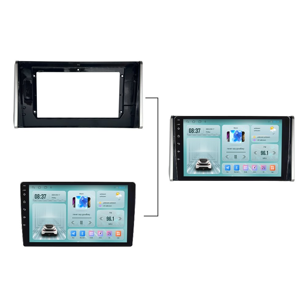 Car Radio Frame Car Audio DVD Android Dvd Radio Frame Dashboard Trim Panel TK-YB 10.1 Inch for Toyota RAV4 2019 Auto Parts Black