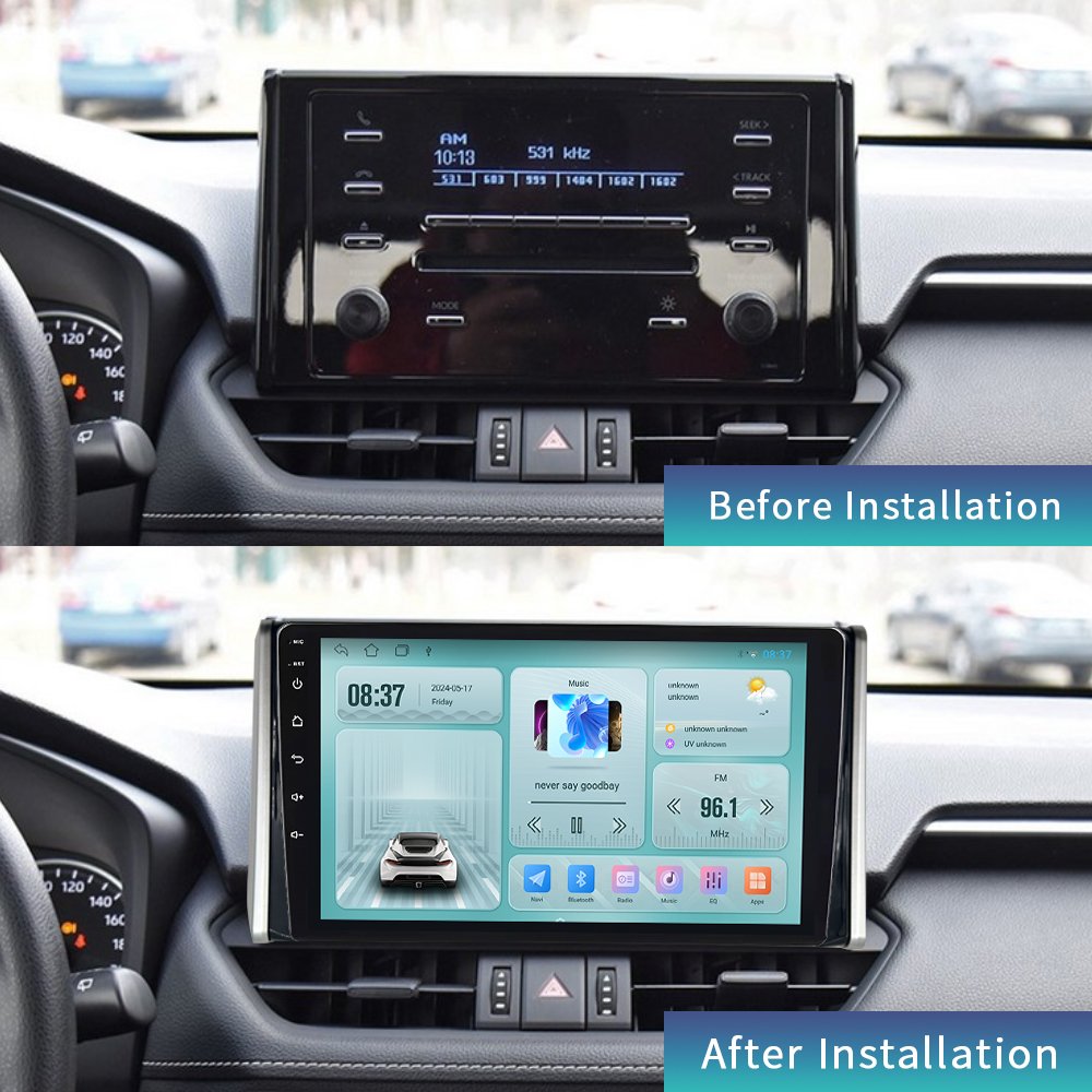 Car Radio Frame Car Audio DVD Android Dvd Radio Frame Dashboard Trim Panel TK-YB 10.1 Inch for Toyota RAV4 2019 Auto Parts Black