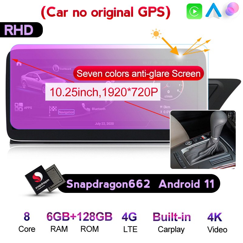 Car Radio For Audi A4 A4L A5 b8 S4 S5 2009-2017 without Original GPS 1920*720 IPS+DSP Car Video Support Carplay SWC