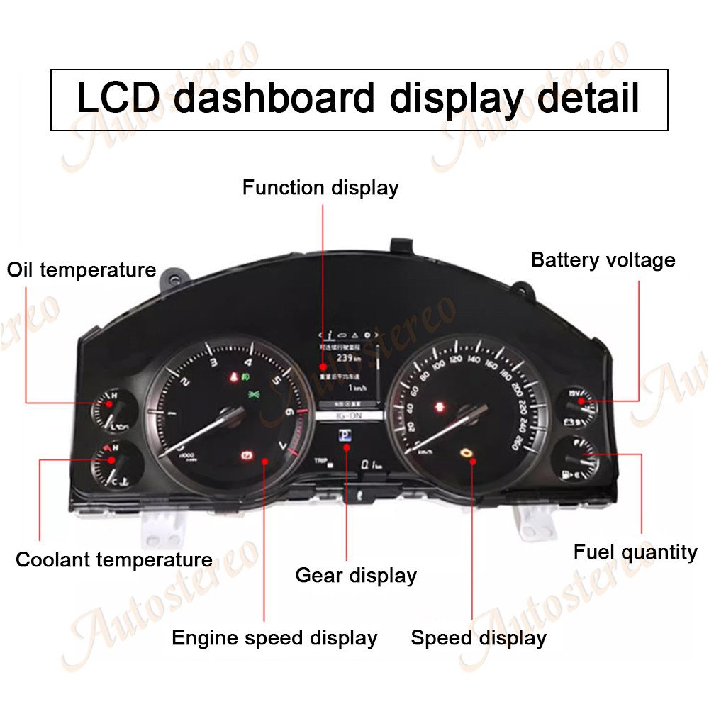 Digital Cluster Virtual Cockpit For Toyota LC200 2008-2020 Car Multimedia Player Dashboard HeadUnit Entertain ment Screen