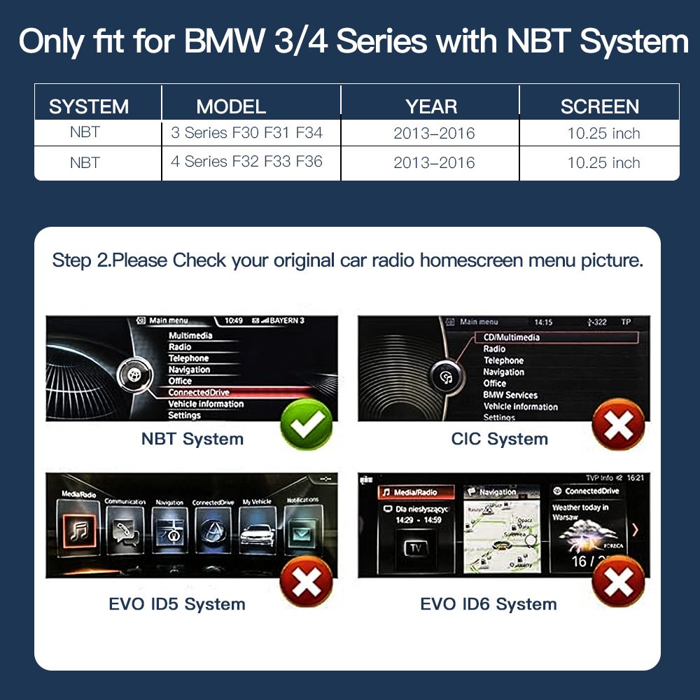 CARABC 10.25 Inch apple carplay 4/8-core android Screen with Android Auto Multimedia Radio for bmw nbt Car f10 cic f20 f30 f32