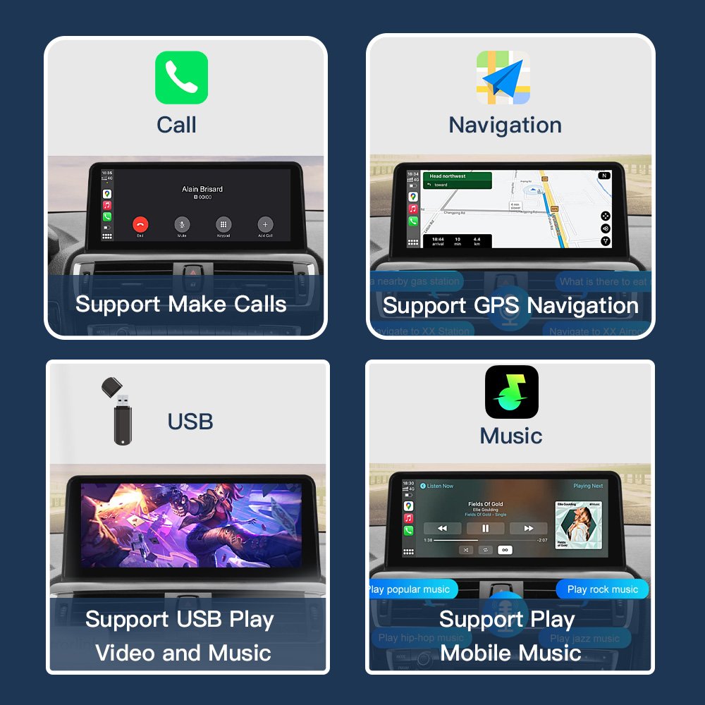 CARABC 10.25 Inch apple carplay 4/8-core android Screen with Android Auto Multimedia Radio for bmw nbt Car f10 cic f20 f30 f32