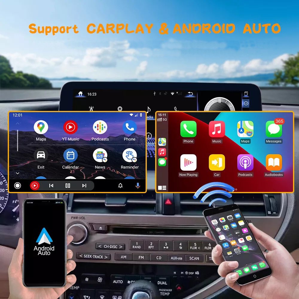 12.3" 8+128G android13 built-in carplay car auto stereo multimedia radio gps navigation player For Lexus RX270 09-15 low version