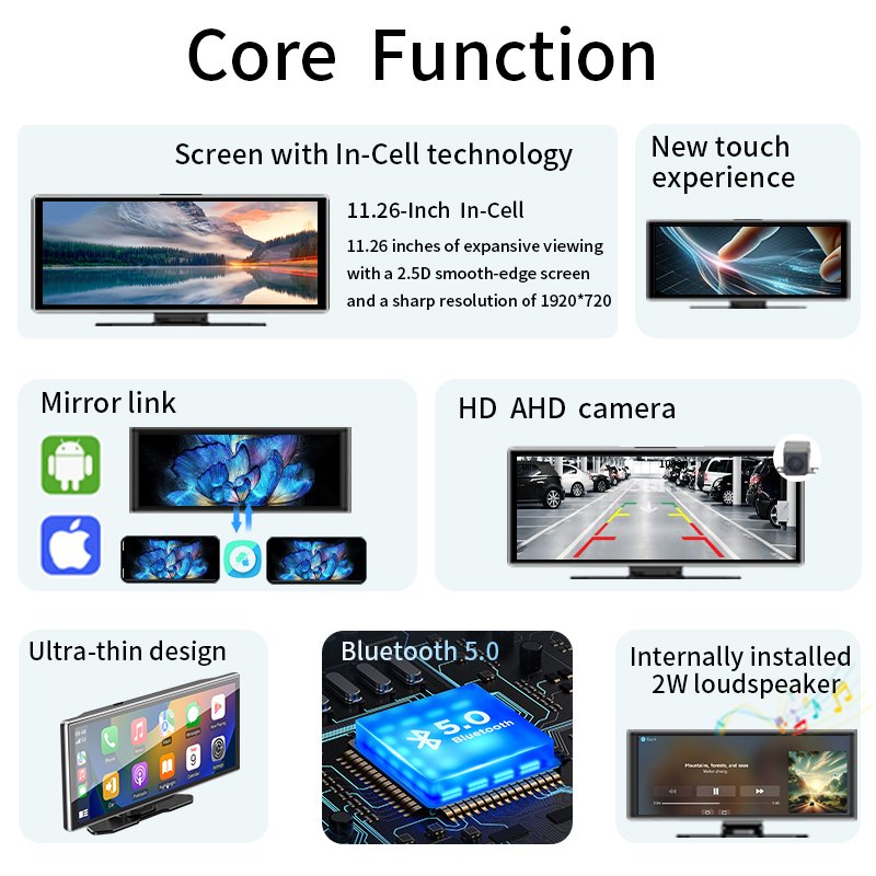 Newest Carplay Screen Car Stereo 11.26 Portable Touch Screen Car DVD Player Carplay Car Radio Touch Screen MP5 Player