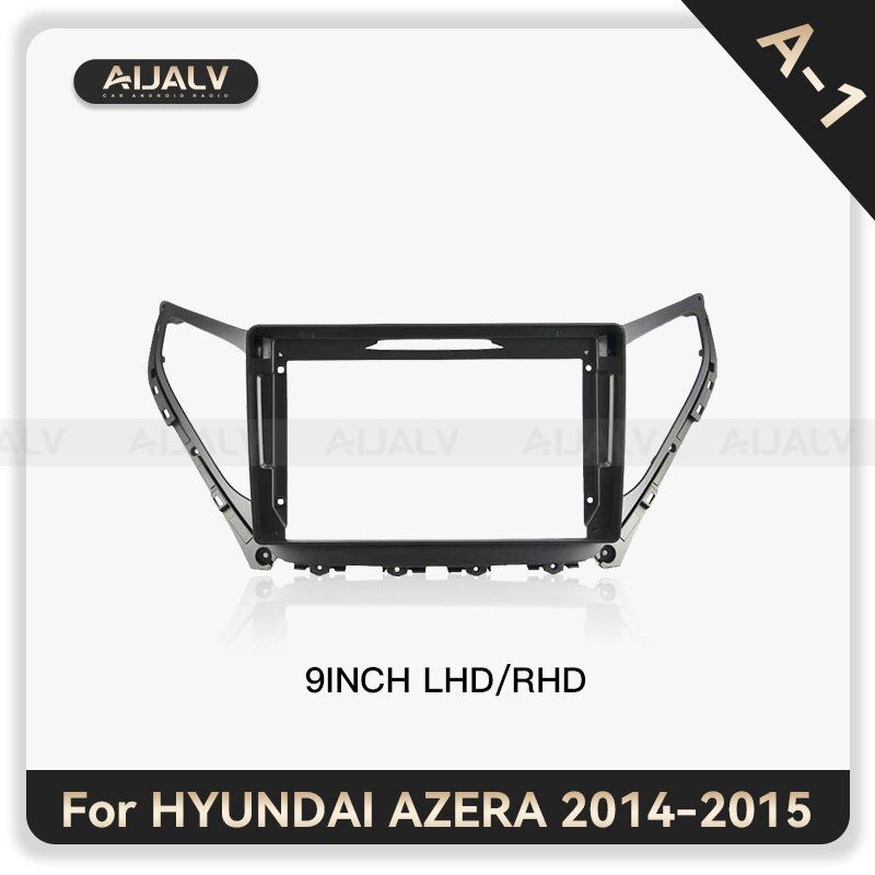 9inch 2din car accessories fascia frame For HYUNDAI AZERA 2014-2015 LHD/RHD QLED screen navigation GPS multimedia player frame