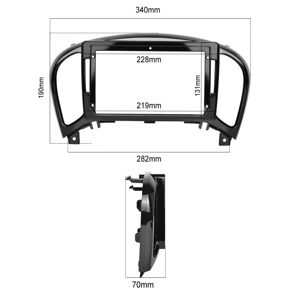 Podofo Stock In EU/UK/RU 9 inch Car Fascia panels For Nissan Infiniti ESQ/Juke 2014 Android 2 din car radio Fascia plastic frame
