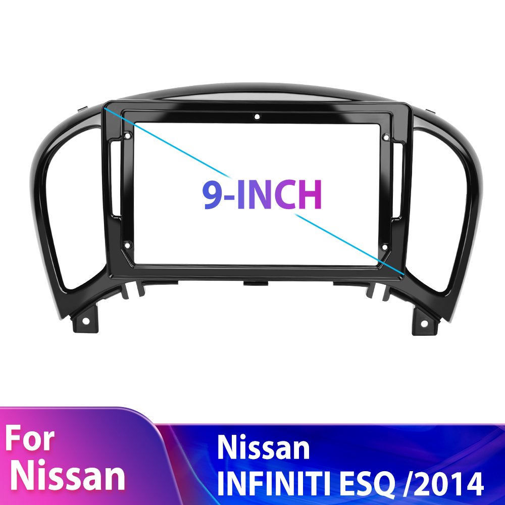 Podofo Stock In EU/UK/RU 9 inch Car Fascia panels For Nissan Infiniti ESQ/Juke 2014 Android 2 din car radio Fascia plastic frame