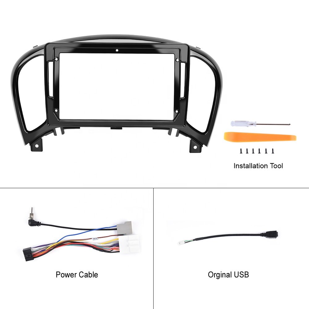 Podofo Stock In EU/UK/RU 9 inch Car Fascia panels For Nissan Infiniti ESQ/Juke 2014 Android 2 din car radio Fascia plastic frame