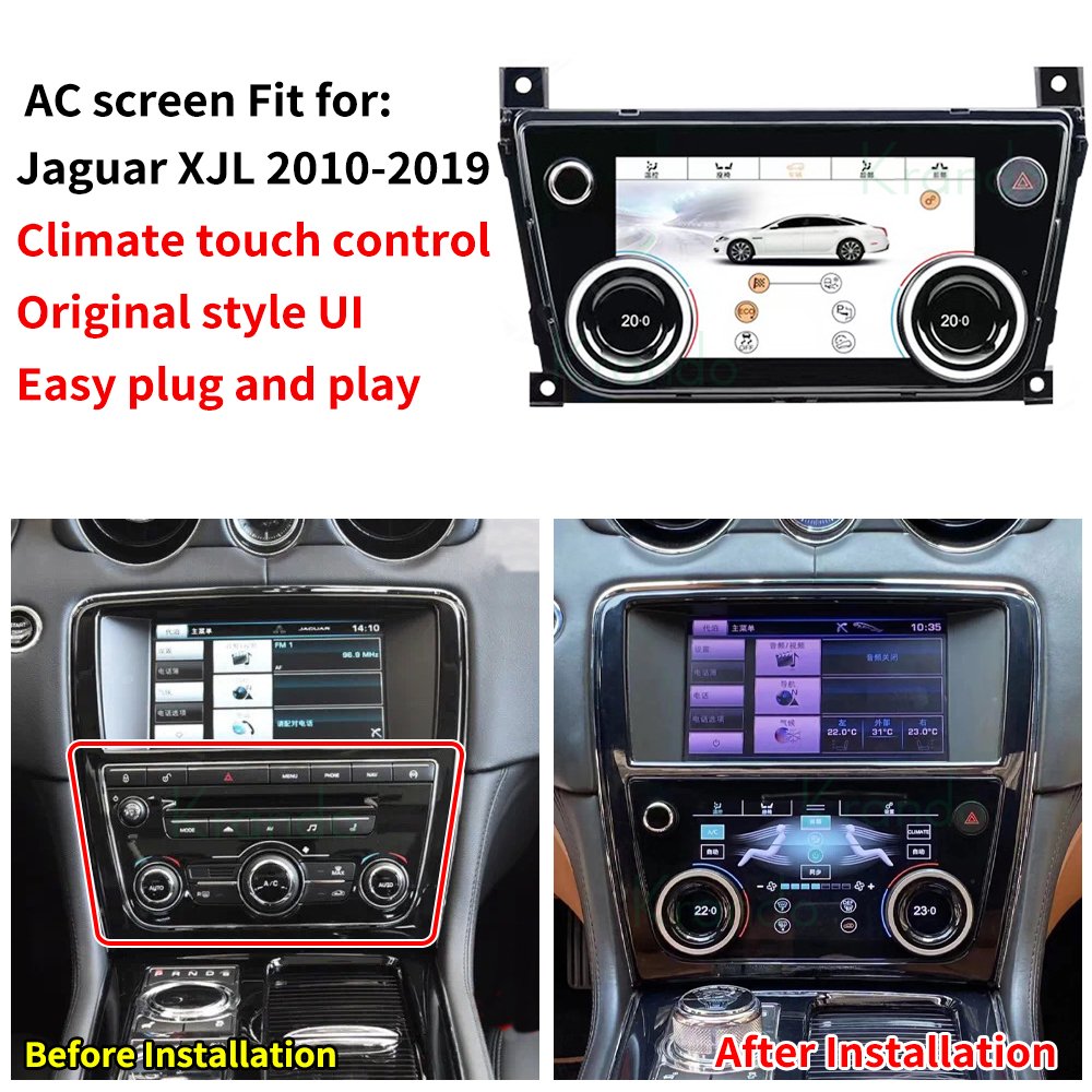 Krando AC Climate Board for Jaguar XJ XJL XJR 2010 - 2019 Climate Control LCD Touch Screen Support Air Volume Temperature