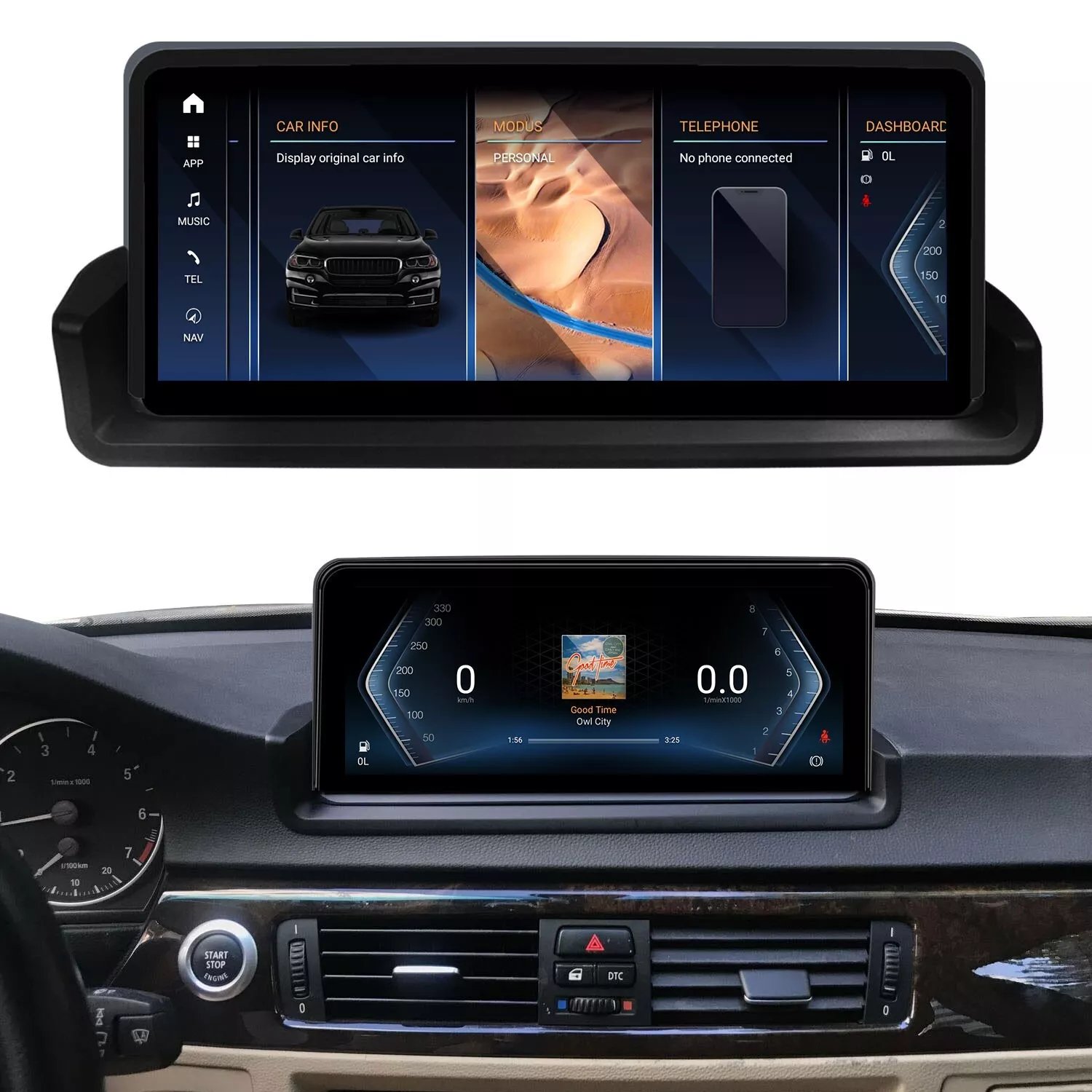 10.25" Android 13 Car Radio Navigation Multimedia Player For BMW 3 series E90 E91 E92 E93 CIC 2005-2012 Wireless Car play WIFI