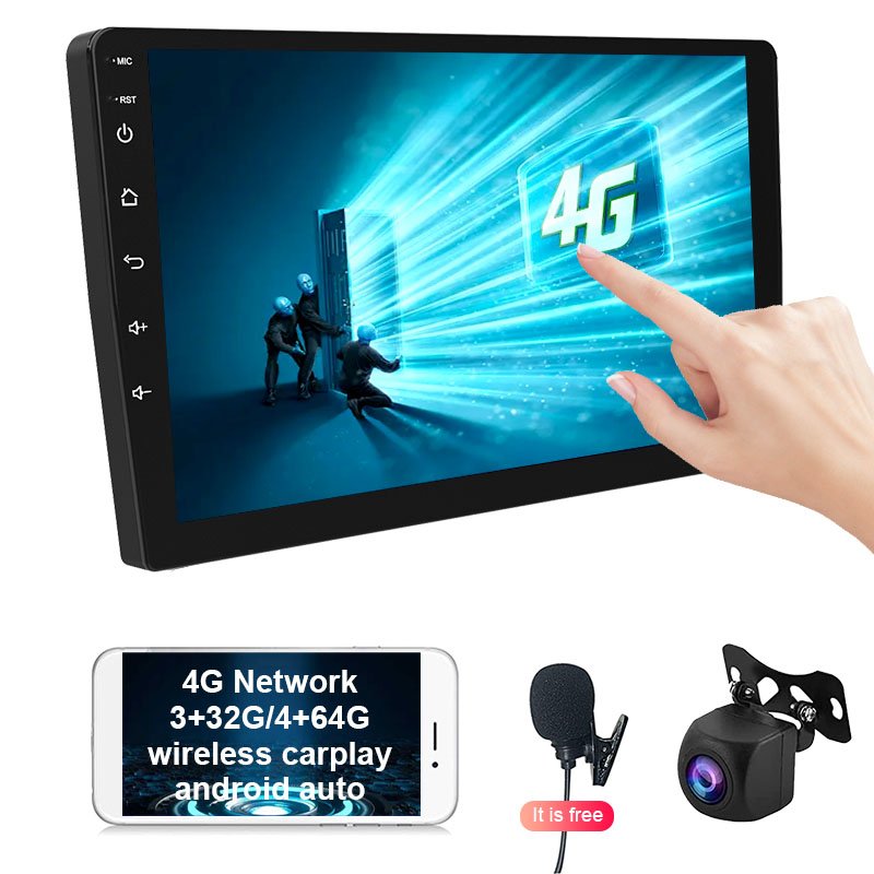 9 Inch Android Car Stereo 2 Din GPS Enabled Touch Screen Radio with Rear View Camera Remote Control Dashboard DVD Player