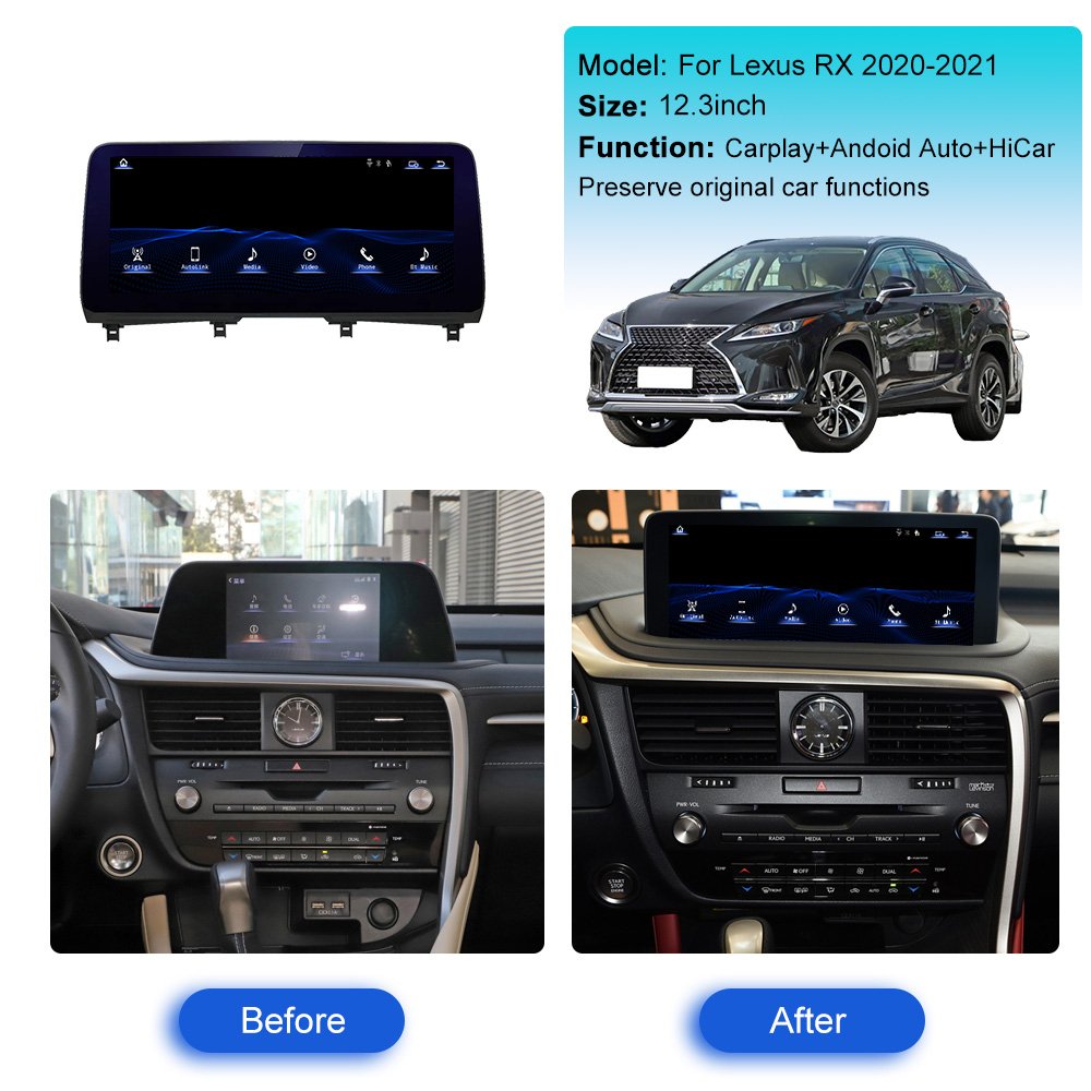 10.25/12.3 inch Linux System Car Radio For Lexus RX 2020-2021 GPS Navigation Stereo Multimedia Player Head Unit Audio DVD