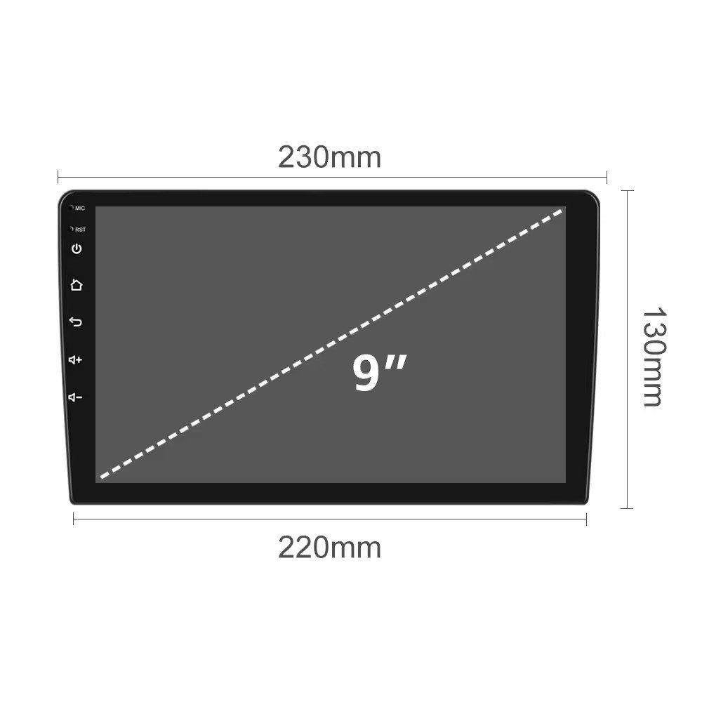HENMALL 9 Inch Car Android Stereo Touch Screen WIFI Camera BT Carplay Android Auto GPS Navigation Radio Audio Car Radio player