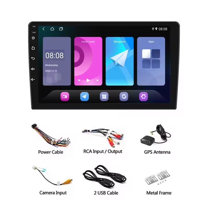 HENMALL 9 Inch Car Android Stereo Touch Screen WIFI Camera BT Carplay Android Auto GPS Navigation Radio Audio Car Radio player