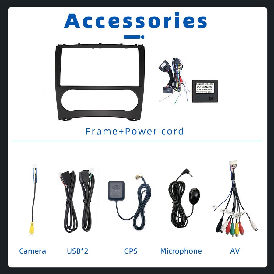 2+32GB IPS Android 13 Car Multimedia For Mercedes Benz W203 W209 W219 A-class A160 C-class C180 C200 Clk200 C230