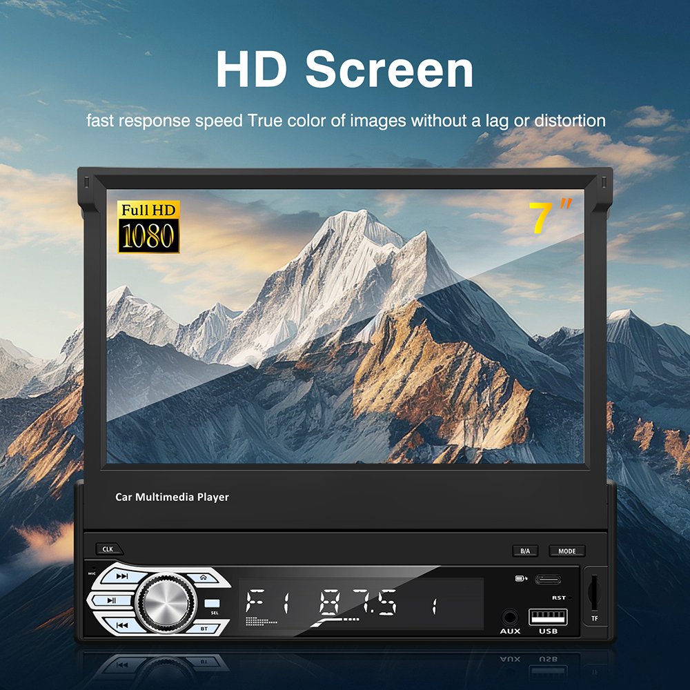 7inch carplay Android auto universal Retractable screen Radios Para Autos Multimedia Video Car Dvd Player